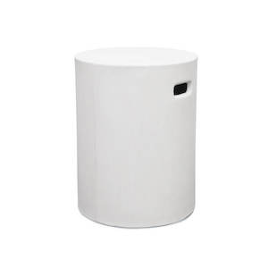Concrete Cylinder Slot Stool & Side Table - White