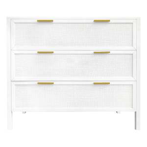 White Rattan Drawer Dresser