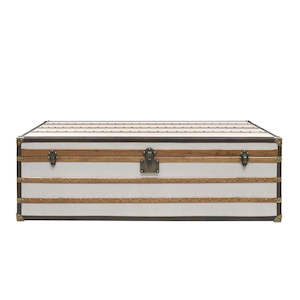 As Seen In Nz House Garden: Ocean Travel Trunk Coffee Table - Aged White