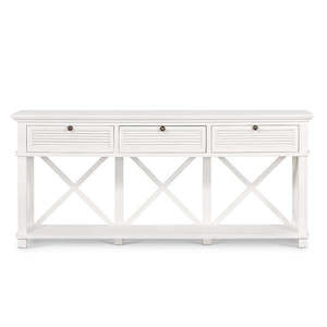 Malibu White Three Drawer Console