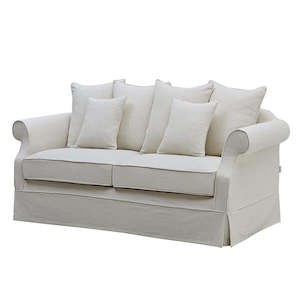 Hamptons Classic Ivory Three Seater Sofa Cover
