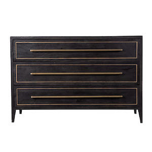 Silver Gold Brass: Black & Brass Distressed Dresser
