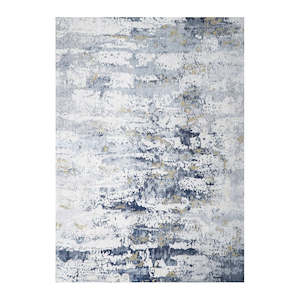 Turkish Style Distressed Rug 1.7m x 2.4m - Faded Blue Tones
