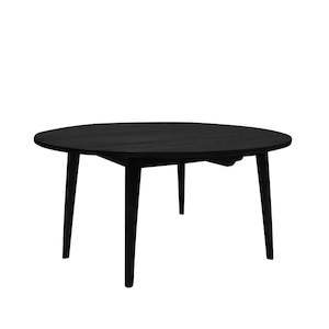Round American White Oak Dining Table 150cm - Matte Black