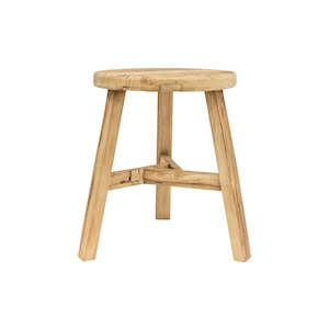 Boho Beach: Handmade Tall Round Nesting Peasant Coffee Table - Natural