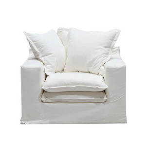 Boho Beach: Keely White Slip-Cover Armchair