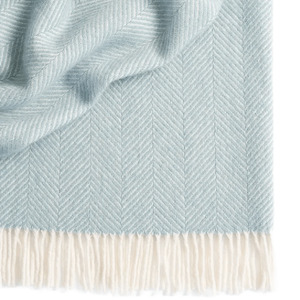 Herringbone Weave Throw - Magnus Duck Egg