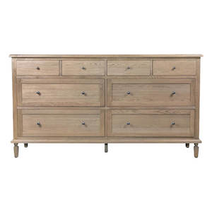 Hamptons Style Furniture: Coastal Estate Double Chest of Drawers - Natural