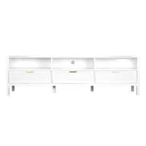 White Rattan Drawer Entertainment Unit - Large