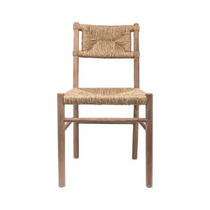 Pair of Resort Oak & Seagrass Dining Chairs - Natural