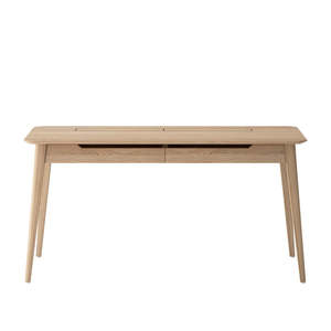 Scandi Oak Slot Detail Desk - Natural