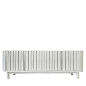 Slatted Front Timber Entertainment Unit - Chalk