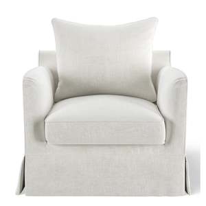 Hamptons Contemporary Slip-Cover Armchair - Ivory