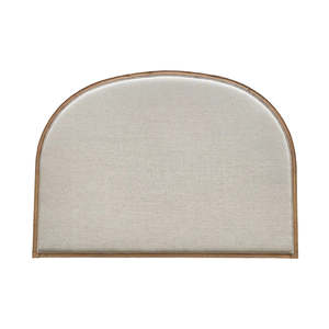 Arch Oak & Natural Linen Headboard - Queen