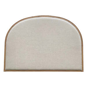 Arch Oak & Natural Linen Headboard - King