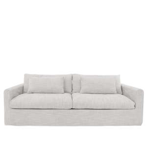 Hamptons Sanctuary Three Seater Slip-Cover Sofa - Grounded Limestone (James Dunlop Fabric)