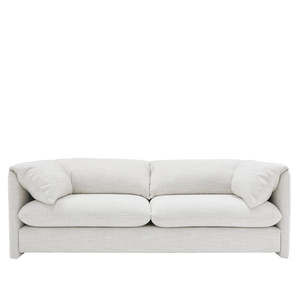 Coastal Cloud Pillow Three Seater Sofa - Grounded Limestone (James Dunlop Fabric)