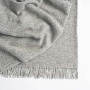 100% NZ Lambswool Weave Throw - Nevis Ash