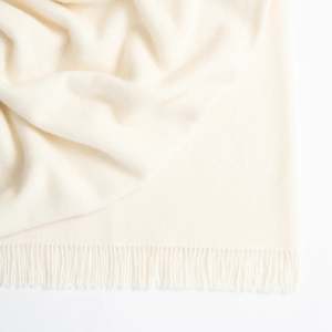 100% NZ Lambswool Weave Throw - Nevis Snow