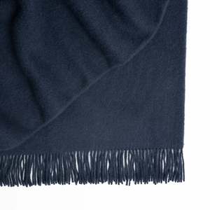 100% NZ Lambswool Weave Throw - Nevis Indigo