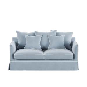 Hamptons: Hamptons Contemporary Two Seater Slip-Cover Sofa - Beach Blue