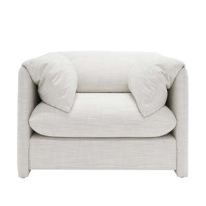 Coastal Cloud Pillow Armchair - Grounded Limestone (James Dunlop Fabric)