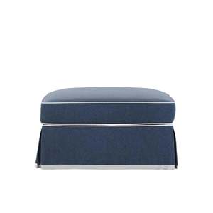 Hamptons Contemporary Slip-Cover Ottoman - Navy