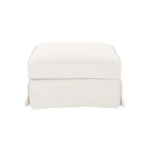 Hamptons Contemporary Slip-Cover Ottoman - Ivory