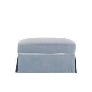 Hamptons Contemporary Slip-Cover Ottoman - Beach