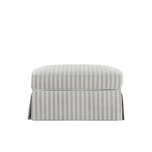 Hamptons Contemporary Slip-Cover Ottoman - Natural Stripe