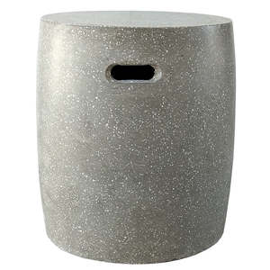 Hamptons: Round Slot Stool - Grey Terrazzo