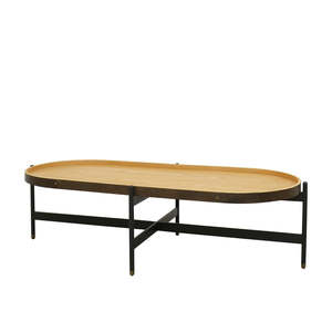 Coffee Tables: American Ash & Steel Coffee Table 128cm - Natural & Black