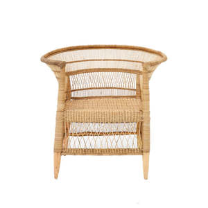 Dining Tables Chairs Benches: Coastal Cane Handcrafted Malawi Chair - Varnished Natural
