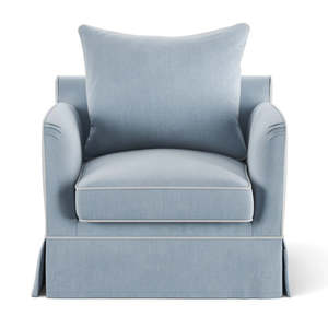 Hamptons Contemporary Slip-Cover Armchair - Beach