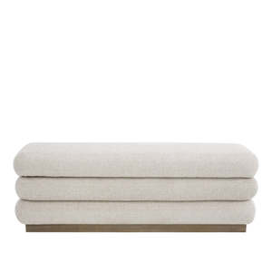 Stack Ottoman Bench With Storage - Oatmeal