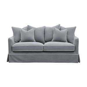 Couches Sofas Armchairs: Hamptons Contemporary 2.5 Seater Slip-Cover Sofa - Grey