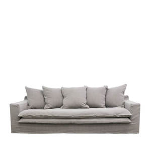 On Sale: Keely Three Seater Slip-Cover Sofa - Cement