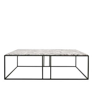Hamptons: Genuine Marble Rectangular Coffee Table - Black & White