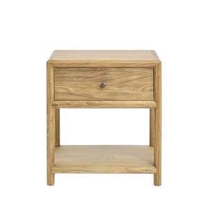 Solid Elm Coastal Country Bedside Table - Natural