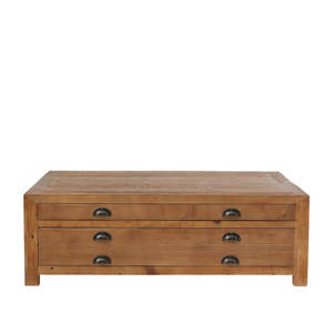 Anchorage Reclaimed Pine Four Drawer Rectangular Coffee Table 122cm