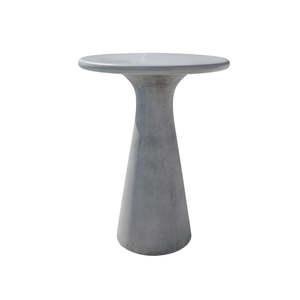 Outdoor Round Concrete Pedestal Bar Table 105cm - Cement Grey