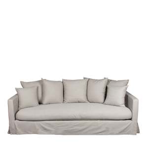Spacious Three Seater Slip-Cover Sofa 240cm - Toffee