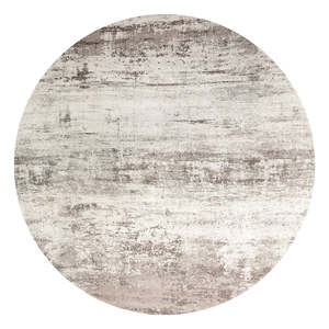 Hamptons: Turkish Style Round Distressed Rug 250cm - Sand & Stone Tones