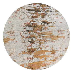 Turkish Style Round Distressed Rug 250cm - Rust & Sand Tones