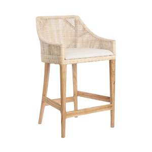 Calypso Rattan Counter Stool 65cm - Natural Whitewash