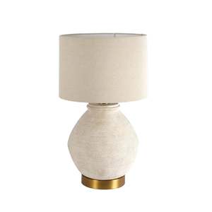 Sandstone Table Lamp & Linen Shade