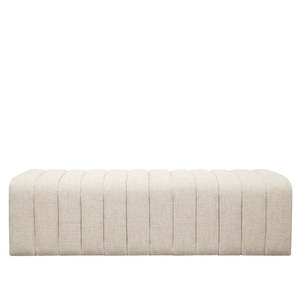 Fluted Fabric Ottoman Bench - Alabaster