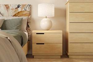 Karamea: Karamea 2 Drawer Bedside Table - Pine