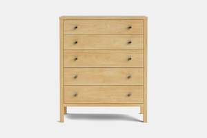 Tallboys: Andes 5 Drawer Tallboy - Pine