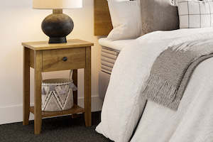 Bedside Tables: Ivydale Small 1 Drawer Bedside Table - Pine